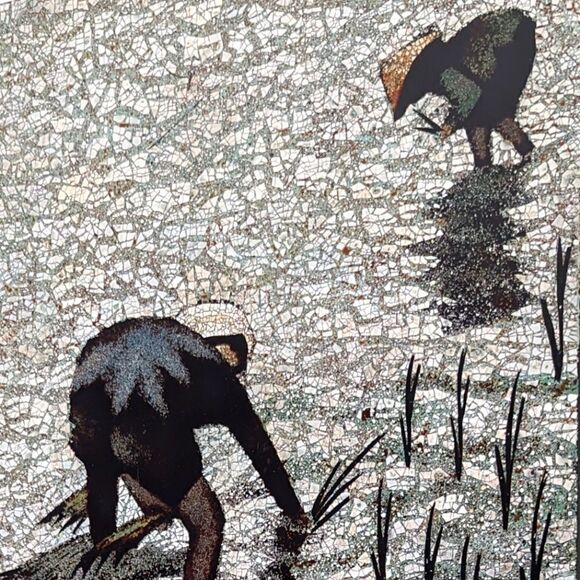 Vintage Vietnamese Lacquered Wood Panel - Picture 4 of 4